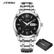 SINOBI Automatic Mechanical Watch for Men Luxury Skeleton Men's Wristwatches Stainless Steel Waterproof Man Gifts Watch SYUE