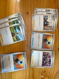 Pokemon Card   大量實用deck料 堅毅十字鎬/雙重渦輪能量/健行鞋/天空封印石/傷害水泵/博士的研究/能量輸送/吶喊隊的加油/阿馴/講究腰帶/大牙狸/大尾狸/睿智湖/老大的指令/珠貝/