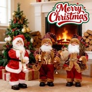 30cm Santa Claus Doll Christmas Decorations Standing Santa Claus Figurines Toys Xmas Party Ornament
