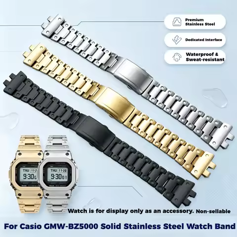 Stainless Steel Watch Strap For CASIO G-SHOCK GMW-B5000 GMW-BZ5000 Metal Bracelet Modified GM-B2100 
