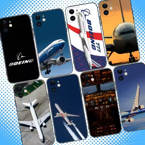 B-BoeingS 777 Top Airplane Phone Case For iPhone 16,15,14,13,12,11,Pro,Max,Plus,X,XS,XR,SE,8,7,Mini,