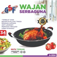 Gsf Multipurpose Frying Pan Non-Stick Enamel Ear Frying Pan Wok Multipurpose Pan uk 34CM GSF 2034