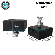 MESIN Rubber Engine Mounting Box Engine Mount 60x60 6x6 Coarse Thread M10 Wrench 17