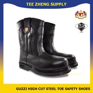 Original Genuine Cow Leather Guzzi Steel Toe High Cut Safety Shoes