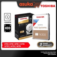 Toshiba NAS Hard Disk N300 Internal Hard Drive 3.5" SATA 7200RPM (4TB/6TB/8TB/10TB/12TB/14TB/16TB)