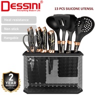 DESSINI ITALY Silicone Utensil Cutlery Turner Spoon Spaghetti Server Ladle Spatula Knife Scissor Kit