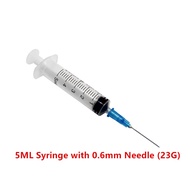 Disposable sterile SYRINGE / JARUM / PICAGARI 5ML LUER SLIP with 0.6mm needle ink injector pet feedi