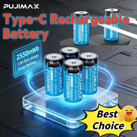 Type-C Rechargeable CR123A 2550mWh 3V Lithium Battery Rechargeable Battery High Capacity Portable St