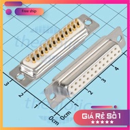 [2 Pieces]- DB25 Port Female 25 Pins Gold Plated 2 Rows Solder Wire Connector World Chip