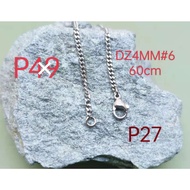 DZ4MM 6-10 60cm Stainless Silver Plated Steel Necklaces