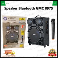 GMC 897S SPEAKER PORTABLE MULTIMEDIA WITH BLUETOOTH KARAOKE 8 INCHI