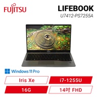 Fujitsu LIFEBOOK U7412-PS7255A 鐵灰 富士通纖薄商用筆電/i7-1255U/Iris Xe/16G/1TB PCIe/14吋 FHD/W11 Pro/1.15Kg/3年保/日本製