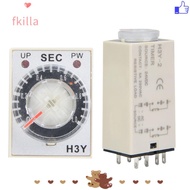 FKILLA Delay Timer, H3Y-2 24VDC Time Relay, Precision Timing 8-Pin Adjustable Time 1/10/30/60S Time 