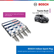 Bosch Iridium Spark Plug Toyota Rush F700 1.3 1.5 K3-VE 3SZ-VE (2008 - 2017) YR7DI30