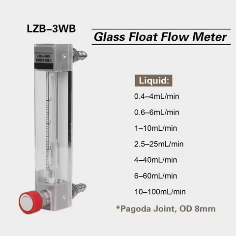 LZB-3WB Glass Rotameter Liquid Flow Meter Glass Tube Float Flow Meter for Water and Pure Water Measu