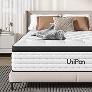 UniPon 14 inches Queen Size Hybrid Mattress, Medium Firm Mattress with Gel Memory Foam, Pocket Spring Mattress in a Box, 60 * 80 inches