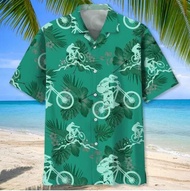 Mountain Bike Kelly Green, Biker Hawaii  CASUAL Aloha Beach Shirts, Mountain Bike HAWAIIan CASUAL Shirts HO4986