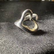 TIFFANY Elsa Peretti Open Heart Ring 銀色鏤空愛心戒指