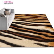 【OTORL】Luxury for Tiger Print Area Rug (4'x6') - Machine Washable, Non-Slip Faux