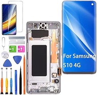 (White with Frame) Display for Samsung Galaxy S10 4G LCD Screen Replacement TFT G973F G973U G973W Di