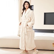 全城熱賣 - 珊瑚絨睡袍 男士加大碼珊瑚絨加厚加絨浴袍 秋冬季加長款長袍 到腳踝（平行進口）