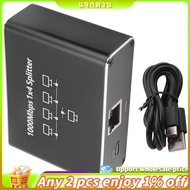 Gigabit Network Splitter 1-To-4 Network Cable Splitter RJ45 Network Port Ethernet Splitter Suitable 