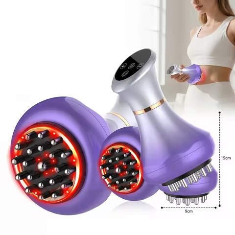 4-in-1 Cordless Body Sculpting Massager with Bio-Pulse Heat Red Light & Vibration, Handheld Electric