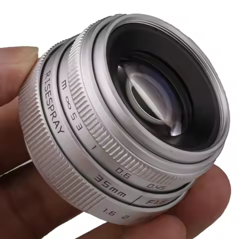 Silver Mini 35mm f/1.6 APS-C CCTV Lens+adapter ring for Panasonic/Olympus Micro 4/3 Sony E A6600 650
