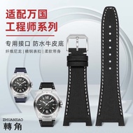 Suitable for IWC Men's Watch Engineer Series Watch Strap Genuine Leather Nylon Canvas Notch Belt IWC
