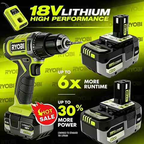 100% Original RYOBI P108 18V One+ 18 Volt Li-ion Power Tools P104 P107 RB18L50 RB18L20 P108 High Cap