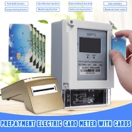 220V Single Phase Card Meter Electric Prepayment Slot Meter Programmable Digital Display  w/ Cards