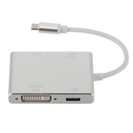 【秀秀】type USB3.1轉HDMI VGA DVI USB3.0四合一轉接線轉換器4K