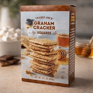 TRADER JOE’S GRAHAM CRACKER SQUARES HONEY SWEET WHOLE WHEAT SNACK 400G
