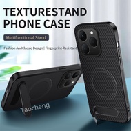 Phone Case For Realme 15 Pro T 15T 15Pro 5G 2025 Luxury Matte Carbon Fiber Magnetic Casing Bracket S