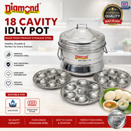 DIAMOND Stainless Steel 18 Cavity Idli Plate 7.5cm Idly Maker Tray Steamer Mould Gas & Induction Sto