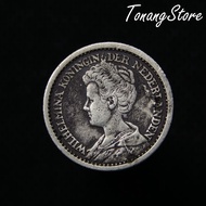 Uang Kuno Koin Perak Belanda 1/2 Gulden Wilhelmina Mantel 1912 -188