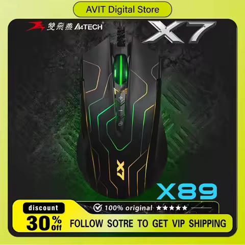 A4Tech Bloody X7 Series X89 Mouse Wired RGB Macro Programming Low Delay FPS E-sports Gamer Mouse Off