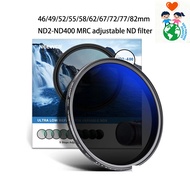 Neewer 46/49/52/55/58/62/67/72/77/82mm MRC ND Filter, Variable Neutral Density Adjustable ND Filter