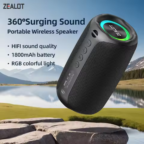 ZEALOT-M2 Speaker Portable Bluetooth Speaker with Enhanced Bass, Bluetooth 5.3, 10H Playtime, for Ca