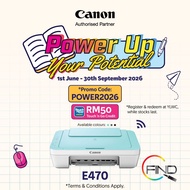CANON PIXMA E470 (Green-White) AIO ALL IN ONE WIFI PRINTER (Print/ Scan/Copy/WiFi)