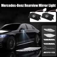 Car Dynamic Rearview Mirror Carpet Light Angel Wings Welcome Light Led For Mercedes benz W177 W247 W