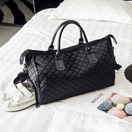 Mens Fashion Plaid Travel Bag Versatile Women Duffle Weekend Bag Nylon Shoulder Bags Big Handbag Carry on Fitness Black XA763WB