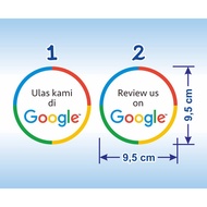 Round Sticker us on Review us on Google Sticker diameter 9.5 cm