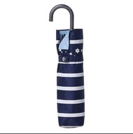 estaa - 日本直送 - Beauty Shield 晴雨兼用 防UV 遮光 遮熱 日傘 折傘 短傘 - 條紋碎花 - 深藍色