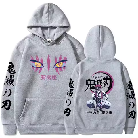 Trendy Hot Selling Demon Slayer Akaza Pullover Coat Sweatshirts Anime Hoodie Cosplay Costume Men's H