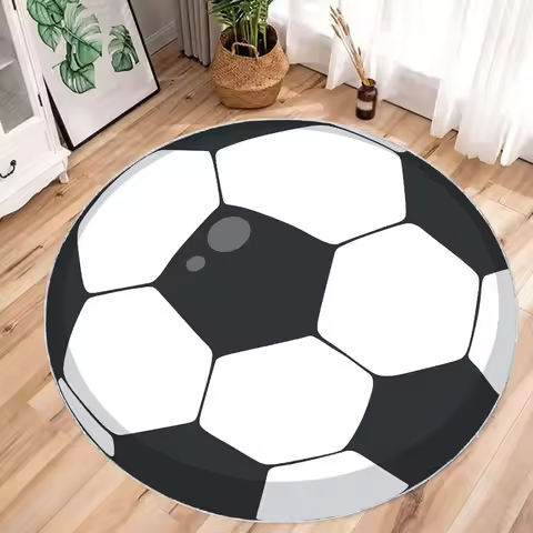 Soccer Ball Sports Decor Carpet, Soccer Ball Rug , Boys Bedroom Decor Floor Mat Soccer Ball, Soccer