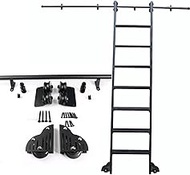 Round Tube Sliding Ladder Hardware Library Ladder Track Kit，Rolling Library Ladder Hardware (No Ladd