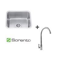 Sorento S/Steel 304 Undermount Kitchen Sink SRTKS915 + Sorento S/Steel Pillar Mounted Kitchen Tap SRTKT1832SS