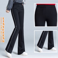 Mini Bootcut Pants Women Plus Size High Waist Long Casual Flare Black Formal Office Work Korean Styl