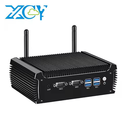 Fanless Industrial Mini PC Intel Core 6th 7th 8th CPUs 2x COM RS232 RS485 2x GbE Win10/11 Linux 4G S